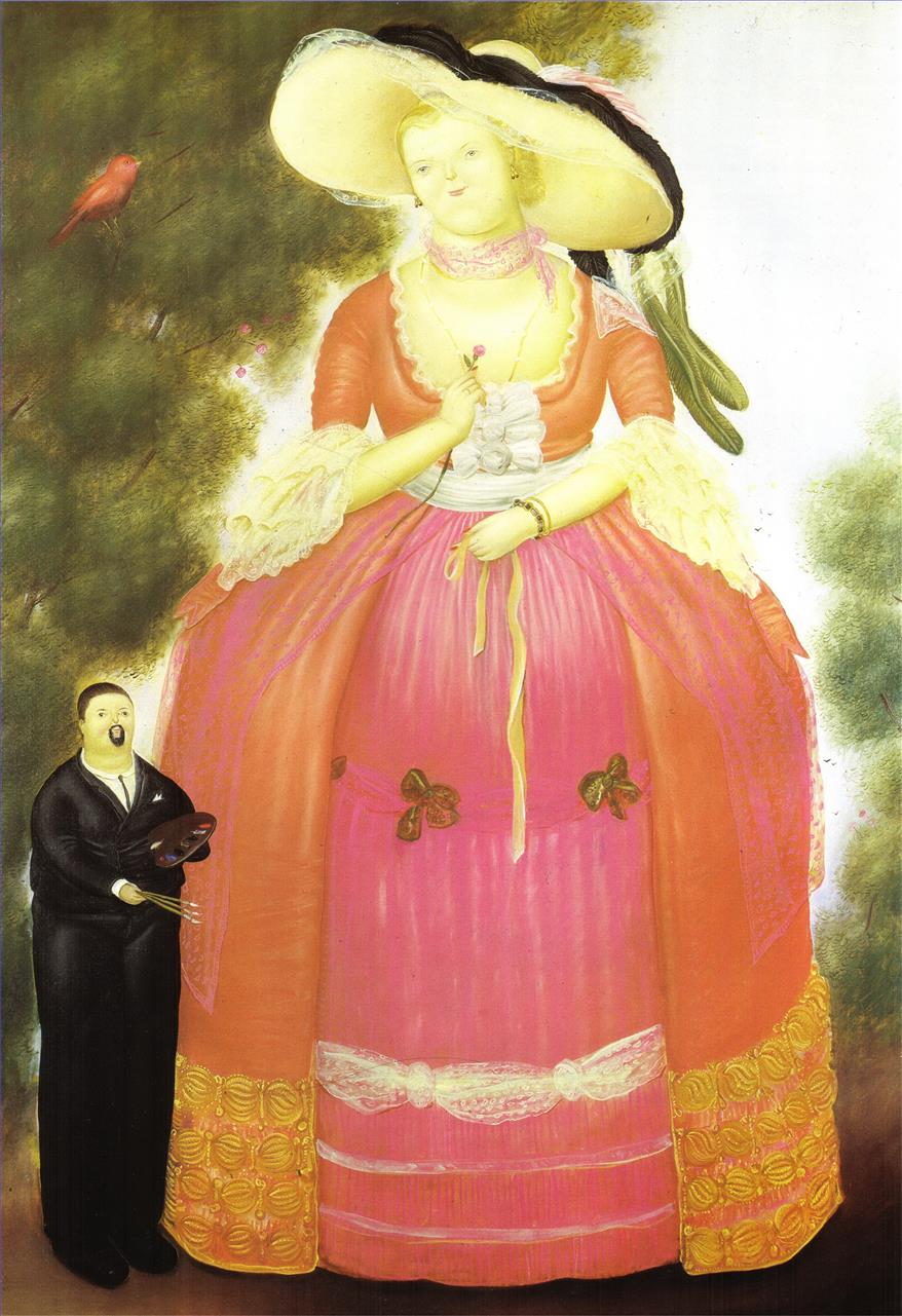 Autorretrato con Madame Pompadour Fernando Botero Pintura al óleo